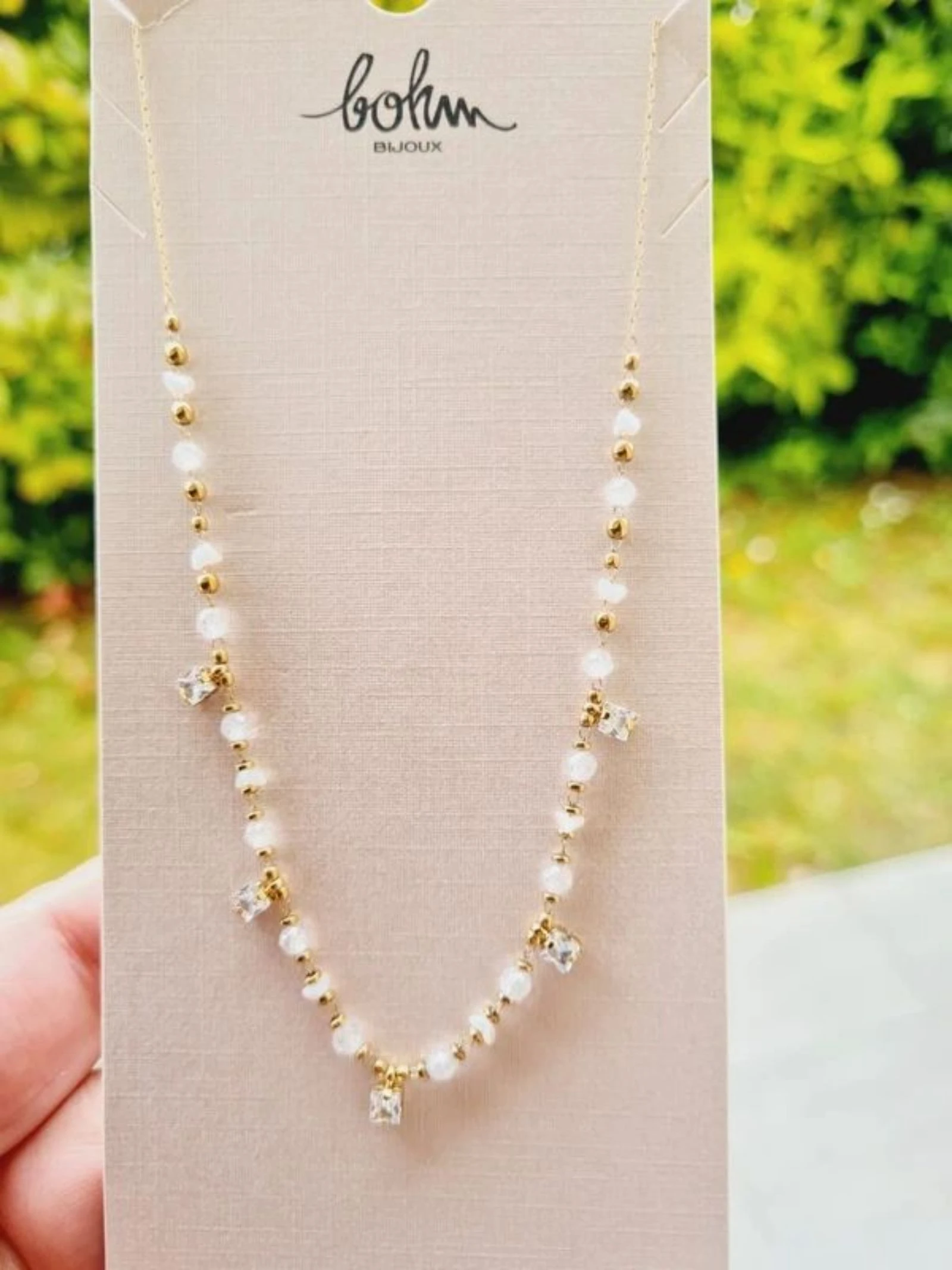 Collier doré Bohm cristaux